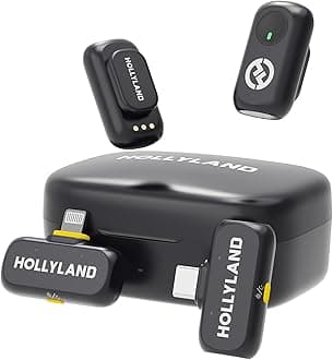 Hollyland LARK A1 Combo Wireless Microphone for iPhone & Android, Pure Sound, 3-Level Intelligent Noise Cancellation, Magnetic Mini Microphone for Vlogging, YouTube, Podcast, TikTok (Black Version)