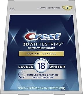 3DWhitestrips Radiant Express At-home Teeth Whitening Kit, 14 Treatments