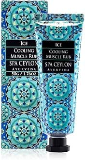 Spa Ceylon ICE Cooling Muscle Rub | Naturally Soothe | Natural Rub-On Treatment & Massage Therapy Balm | with Peppermint, Spearmint, Olive | 50g