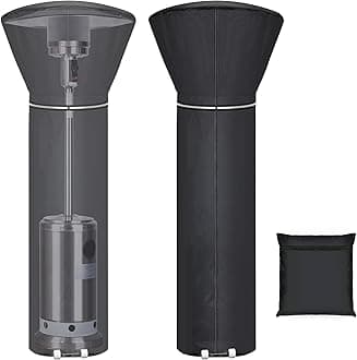 Upgraded Patio Heater Covers Waterproof, Outdoor Heater Cover with Reflective Ribbon, Zipper and Storage Bag, Waterproof, Dustproof, Wind-Resistant, UV-Resistant, Snow-Resistant, 89.5"Hx33.5"Dx19.5"B
