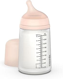 Suavinex Zero Zero Anti Colic Baby Bottle, No 1 Spanish Baby Bottle Brand, Minimizes Bottle Rejection & Nipple Confusion, Perfect for Breastfeeding Babies, 9oz/270mL, Fair Tone, Medium Flow Nipple