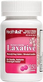 Woman's Gentle Laxative | Bisacodyl Stimulant Laxative 5mg | Constipation Relief | Gentle and Reliable | Overnight Relief (250 Tablets)