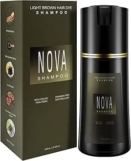 - Hair Dye Shampoo & Champu Para Canas - Natural 3-in-1 Instant Gray Coverage for Men & Women (Light brown-200ML)