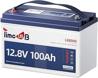 12V 100Ah TM Low-Temp Protection LiFePO4 Battery, Timeusb Group 31 Deep Cycle Battery, Lithium Iron Phosphate Battery for Trolling Motor, RV, Solar, Travel Trailer, Energy Storage- Off Grid