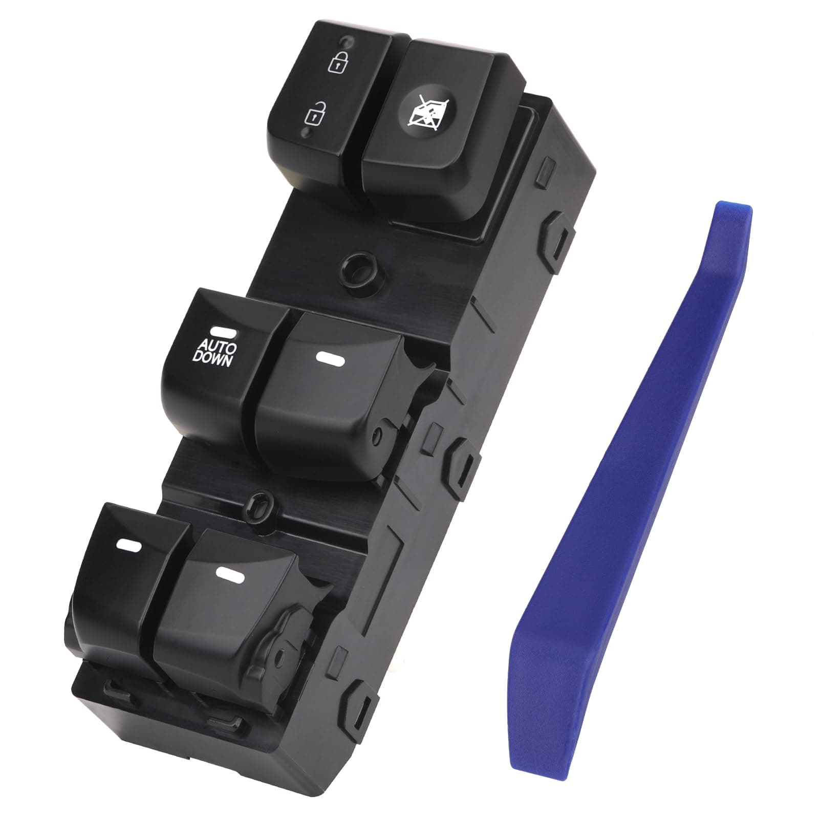 Master Power Window Switch Button Front Driver Side Compatible with 2011 2012 2013 2014 2015 Hyundai Elantra Black, Replaces OEM 93570-3X000, 1 Auto Down, 16 Pins