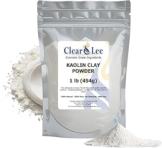 Kaolin Clay Cosmetic Grade Powder - 100% Pure Natural Powder - Great For Skin Detox, Rejuvenation, and More - Heal Damaged Skin - DIY Clay Face Mask (1 LB)