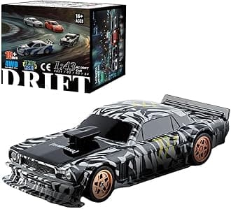 1/43 RC Drift Car for Adults, 2.4G Mini RC Car RC Racing Car Remote Control Car, RC Sport Racing Car 4WD RC Electric Car Model with Lights High Speed RC Vehicle Gifts -RTR