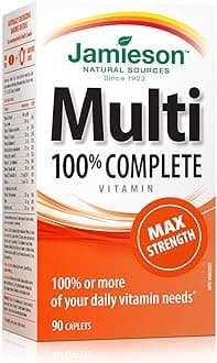 Jamieson 100% Complete Multivitamin Max Strength formula, 90 Capsules