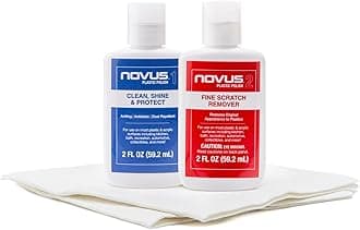 NOVUS-PK2-2 | Plastic Clean & Shine #1, Fine Scratch Remover #2 and Polish Mates Pack | 2 Ounce Bottles
