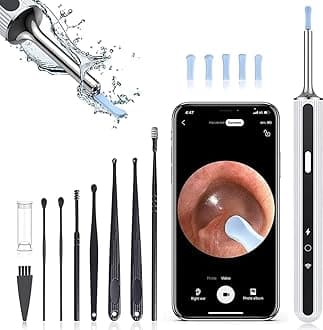 Ear Wax Removal Tool Camera - Ear Cleaner with 1080P Camera, Birthday Christmas Gifts for Women Men Mom Dad, FSA Eligible Items Only List, Ear Wax Removal kit for iOS & Android (White)