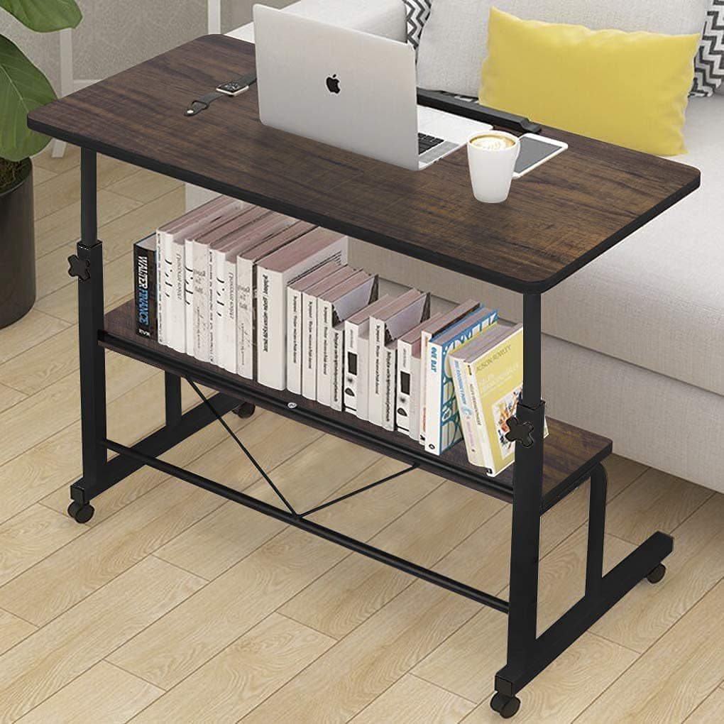 Overbed Table with Wheels Rolling Laptop Table Overbed Desk Rolling Laptop Stand Over Bed Desk Rolling Laptop Desk Bedside Table Sofa Table Computer Desk Couch Sofa Home Reading Desk Breakfast Table