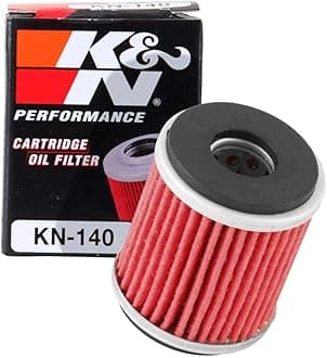 Motorcycle Oil Filter: High Performance, Premium, Designed to be used with Synthetic or Conventional Oils: Fits Select Yamaha Motorcycles, KN-140