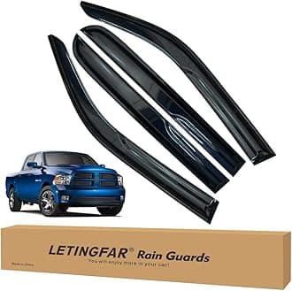 Window Visors Rain Guards for Dodge Ram 1500 Crew Cab 2019 2020 2021 2022 2023 2024 2025 Accessories, Wind Deflectors Vent Shades for Dodge Ram 1500 Crew Cab