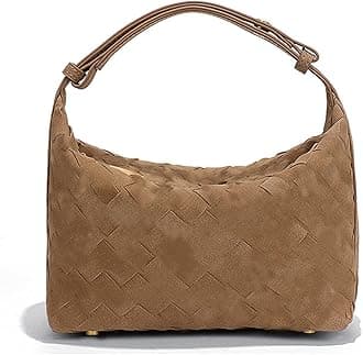 TNDCKPLuxurious Suede Hobo Bag - Women's Woven Leather Shoulder Bag with Spacious Interior