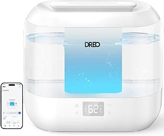 – DREO 4L Smart Humidifier for Bedroom Baby, Cool Mist Humidifiers for Home, 28dB Quiet Humidifier, LED Display, Humidity Sensor, Oil Diffuser, 36H Runtime, Nightlight, Top Fill, Touch/APP/Voice Control