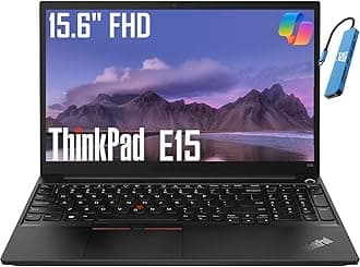 ThinkPad E15 Business Laptop (15.6" FHD, Intel 4-Core i5-1135G7 (＞i7-10510U), 16GB RAM, 512GB SSD), Backlit, Fingerprint, Thunderbolt 4, Privacy Webcam, IST HUB, Ethernet, Win 11 Pro, Black