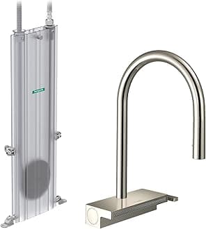 Aquno Select Brushed Nickel High Arc Kitchen Faucet, Kitchen Faucets with Pull Down Sprayer, Faucet for Kitchen Sink, Magnetic Docking Spray Head, Polished Nickel 73831831