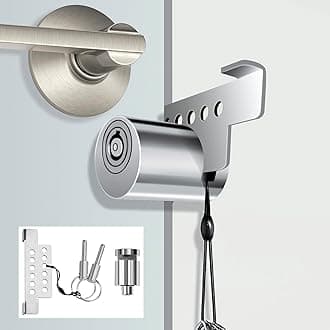 Portable Keyed Door Lock for Home/Travel Security, Child Safety Protection Extra Lock, Temporary No Drill Lockout Device with Key for Apartment Bedroom Hotel Room