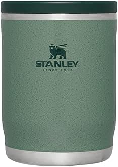 Stanley Adventure To-Go Food Jar 18oz | Vacuum Insulated Thermos Food Container | Wide Mouth Screw-On Lid | Packable for Travel | Stainless Steel with Leak Proof Lid | BPA Free | Hammer Tone Green
