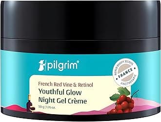 PILGRIM French Red Vine Anti Aging Night Cream for women with Retinol, Mulberry & Vitamin C For Glowing Skin & Skin Repair| Retinol Night cream for oily, dry & sensitive skin|Anti aging cream| For Women and Men I 50g