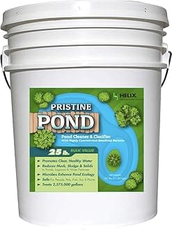 Pond Cleaner & Clarifier - Outdoor Pond Treatment to Remove Muck & Sludge with Natural Pond Bacteria for Clear Water in Outdoor Ponds, Safe for Live Koi Fish & Water Plants, 25lbs, Treats 2.3M Gallons