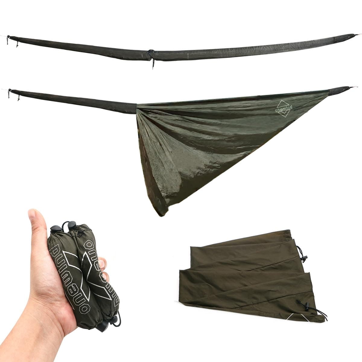 Onewind Premium Hammock Tarp Sleeve 12ft Camping Tent Rain Fly Snakeskin for Tarp Easy Storage and Display, Hiking and Backpacking, Lightweight and Durable Water Resistant, OD Green