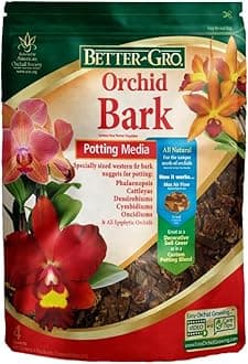 Better-Gro Orchid Bark - Premium Grade Orchid Potting Medium for Potting, Repotting, Root Development, and Water Retention, Ideal for Phalaenopsis, Epiphytic Orchids, and Tropical Plants - 4 Quarts