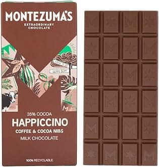 Montezuma's Happiccino, 35% Cocoa, Milk Chocolate With Coffee & Cocoa Nibs, Gluten Free, 90g Bar