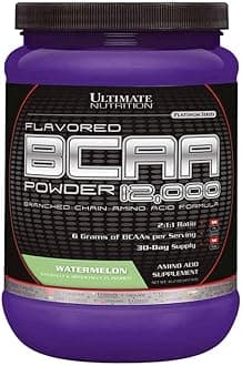 Ultimate Nutrition Flavored BCAA Powder - Caffeine Free with 3g Leucine 1.5g Valine 1.5g Isoleucine - Post Workout Amino Acid Supplement, Cherry, 30 Servings