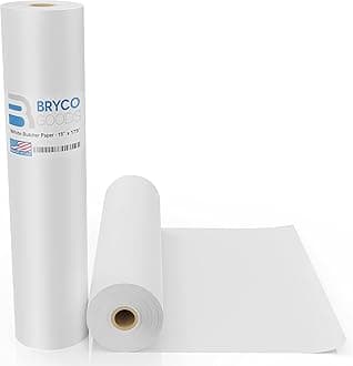 Bryco Goods White Kraft Butcher Paper Roll - 46cm x 50m (5330cm ) - Food Grade FDA Approved - Great Smoking Wrapping Paper for Meat of all Varieties - Made in USA - Unwaxed and Uncoated