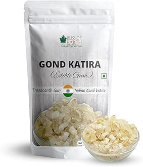 Bliss of Earth Gond Katira 100gm, Pure Organic Edible Gum Tragacanth Gum Gond for Laddu Making & Sweets