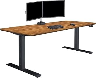 - Vari Classic Electric Standing Desk - VariDesk Height Adjustable Sit/Stand Desk - Dual Motor with Memory Presets, Stable Legs - Gaming, Home Office Workstation - 72x30 (Butcher Block/Slate Legs)