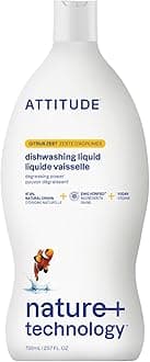 Dish Soap, EWG Verified, Plant-Based & Vegan Dishwashing Liquid, Naturally Derived, Citrus Zest, 23.7 Fl Oz