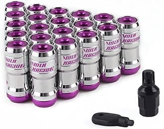 Wheel Lug Nut M12 X1.5 Or M12 X1.25 Authentic Acorn Racing Lug Wheel Nuts Screw 20PCS Car Replacement for Volk Wheel Nut Caps (Color : Purple, Size : M12x1.25), AITEXI9314