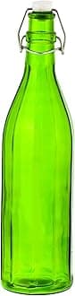Machak Colhexa Glass Bottles With Cork 1litre, Kitchen Decoration (Green, 1)