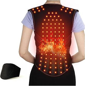 Magnetic Back Support Self Heating Therapy Vest Full Back Support 108pcs Magnets Waist Back Brace Posture (Black-M)