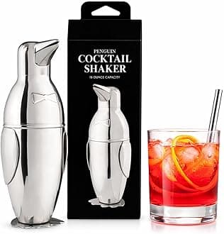 HIC Penguin Cocktail Shaker, 18/8 Stainless Steel, 18-Ounce