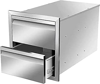 Outdoor Kitchen Drawer Single BBQ Drawer Stainless Steel, 14W x 15H x 23D Inch