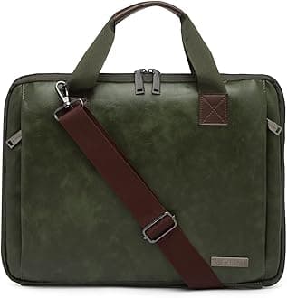 Leather Office Laptop Bags for Men & Women, Stylish, Slim, Briefcase, Messenger Bags | Fits 13",14", 15.6" Macbook Laptops, Birthday Gift for Husband/Father