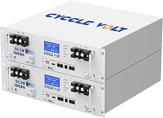 - CYCCLEVOLT 48V 200Ah with WiFi&Bluetooth, LiFePO4 Battery 10KWh Metal Lithium Battery 48v 200ah, RS485&CAN Port, Large Display, 200A Intelligent BMS, Perfect for Golf Carts, Solar, Inverter, Motorhome