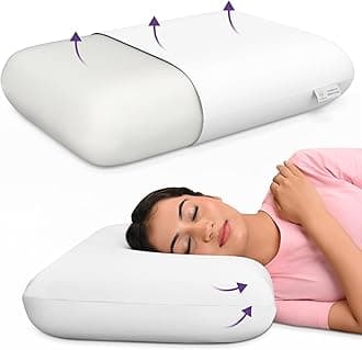 Memory Foam Pillow - 5.5 Inch Extra Thick Orthopedic Pillows for Neck Pain Without Cover - for Side Sleepers - White, 1 Pack | 1-Year Warranty