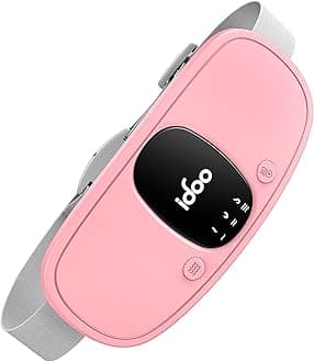 iDOO Period Heating Pad for Cramps, Women Teens Girl Gift Portable Menstrual Heat Belt with 3 Heat Levels Setting, Electric Heat Pad for Period Cramps with Massager, Pink