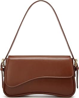 Amszke Shoulder Bag for Women Y2K Crossbody Purse PU Leather Underarm Handbag 2 Adjustable Strap for Daily Commute Travel