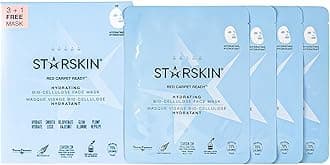 Red Carpet Ready (3+1), Coconut Bio-Cellulose Hydrating Face Mask for all Skin Types, Glass Skin, Korean Skincare Mask, Instant Hydration, Revitalizing and Moisturizing, K Beauty Skincare