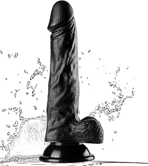 BGMKE Deep Tissue Massage 7.8'' Exquisite Item with Powerful Suction Cups Toy for Women and Couples Beginners (Black)