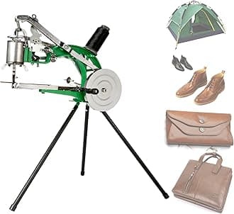 IRONWALLS Leather Sewing Machine, Heavy Duty Metal Manual Hand Cobbler Shoe Stitching Repair Mending Machine with Dual Cotton Nylon Line Canvas for Bags Tents Clothes Quilts, Coats, Trousers