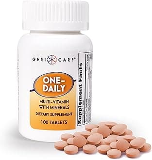 One-Daily Multivitamins with Minerals for Men & Women (100 Tablets) by GeriCare| High-Potency Multi-Vitamin & Multimineral Dietary Supplement for Immunity, Energy| Complete Daily Nutritional Support