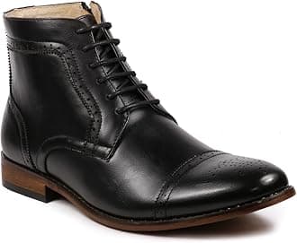 Metrocharm MC123 Men's Cap Toe Lace up Dress Casual Ankle Boot