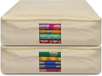 JD Fresh 2 Peices Cotton Big size lehenga/Grown/Ghagara bags/Cloth storage box/Storage box for clothes/Saree organisers storage for wardrobe/Garment bags for storage clothing