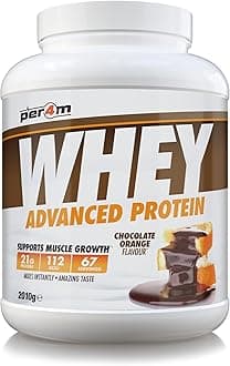 Whey Protein Powder | High Protein Shake for Muscle Growth & Recovery | Low Sugar Gym Supplement | Sports Nutrition Drink + Amino Acids (2010g, Chocolate Orange)
